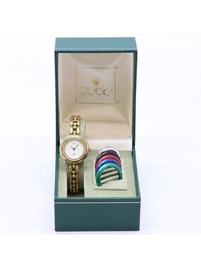 Gucci Change Bezel Watch 11 12 Quartz White Dial